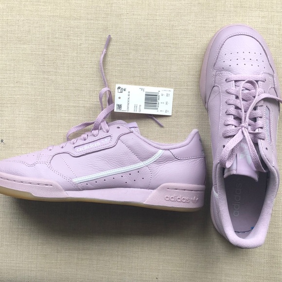 purple adidas continental 80